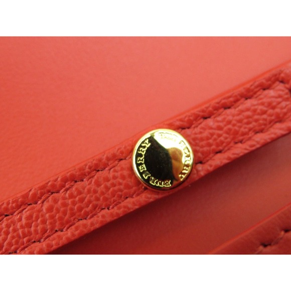 $1090 BURBERRY HAMPSHIRE RED LOGO LEATHER FLAP CROSSBODY CLUTCH BAG ITALY - Picture 14 of 15